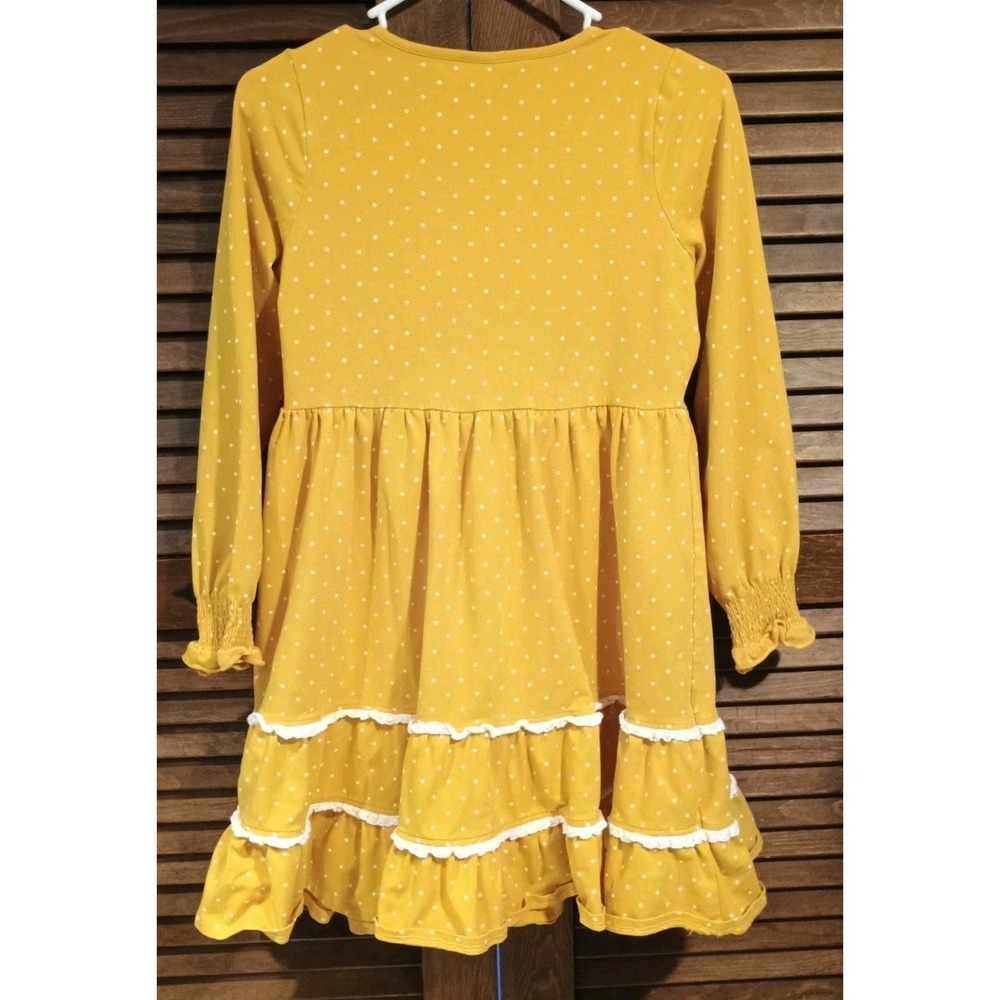 Matilda Jane Girl's Marigold Yellow White Polka Dot Dress Sz 16 Ruffle Boho - Picture 7 of 7